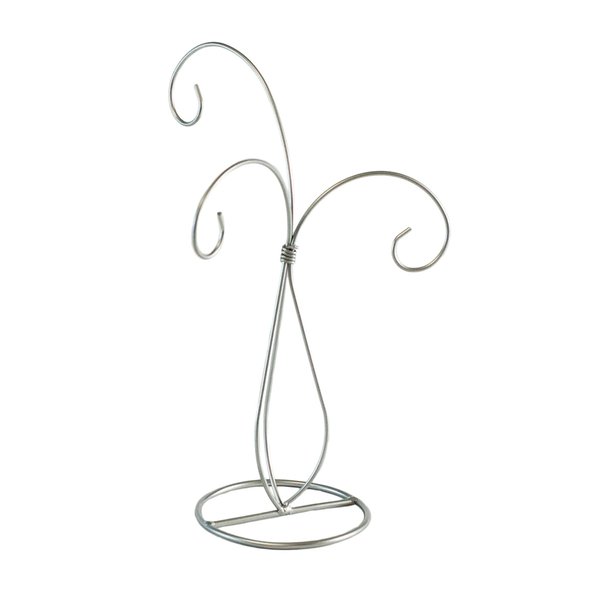 TRIPAR Decorative Silver Spiral Tree Display (10.6-Inch Height) - Durable, Lightweight Design Perfect for Tabletop - 3 Arms Allows for Hanging Ornaments, Jewelry & Other Small Accessories