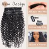 Deep Curly Clip in Hair Extensions Real Human Hair Clip ins 100% Brazilian Virgin Hair PU Seamless Clip in Hair Extensions Human Hair Natural Black Hair for Women 120 Gram 6 Pcs 18 Inch