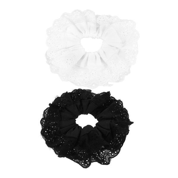 Beatifufu 2 Pcs Hollow Lace Hair Tie Hair Scrunchies for Women's Hair Oversized Scrunchies Elastic Hair Ties Hair Bands Scrunchies for Hair Lace Scrunchies Fever Miss Polyester Girl