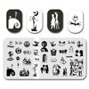 Halloween Nail Stamping Plate Nightmare Before Christmas Nails Stamping Kit The Day of Dead Ghost Holiday Nail Stamping Plate Nail Stamper Kit for Women Girls DIY Salon