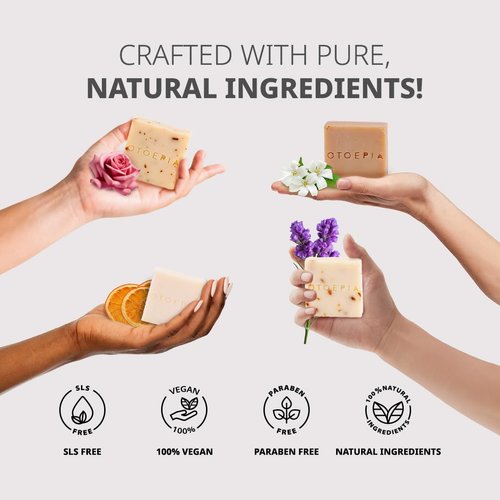 Otoepia Natural Jasmine Olive Oil Soap Bars - Pack of 8 - Moisturizing & Gentle Cleansing - Pure & Luxurious - Variety of 8 Scents Available