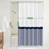 Seasonwood Extra Long Shower Curtains White and Blue Striped Shower Curtain with Tassel, 96 inch Waterproof Bathroom Curtains with 12 Hooks,Washable 72 x 96