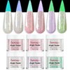 GLOW IN THE DARK Glitter Nail Acrylic Powder 6 Colors Set for Pink White French Nail Art Design