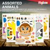 Playbees Make A Zoo Animal Stickers - 12 Pack - Zoo and Safari Themed Birthday Party Favors - Fun Craft Project for Children 3+ - Let Your Kids Get Creative & Design Animal Stickers