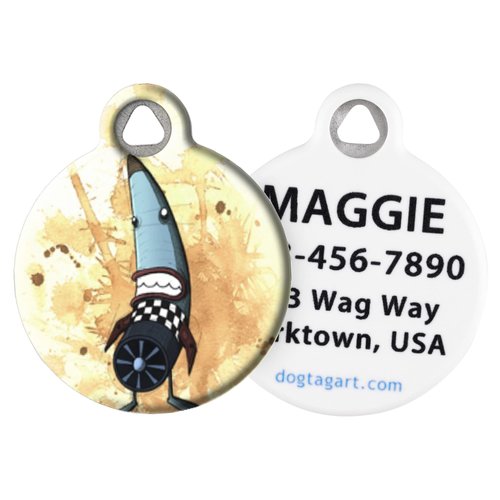 Blasty Mcrocket - Custom Pet ID Tag for Dogs and Cats - Dog Tag Art - Small Size