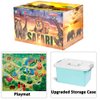 BOLZRA Safari Animals Figurines Toys with Activity Play Mat & Trees, Realistic Plastic Jungle Wild Zoo Animals Figures Playset with Elephant, Giraffe, Lion, Gorilla for Kids, Boys & Girls, 22 Piece