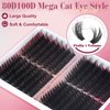 EYDEVRO Fluffy Lash Clusters Kit 80D100D Volume Lash Extension Kit 280 Pcs Left/Right Eyelash Extensions kit D Curl Thick Mega Lash Clusters with Waterproof Lash Bond and Seal and Lash Tweezers