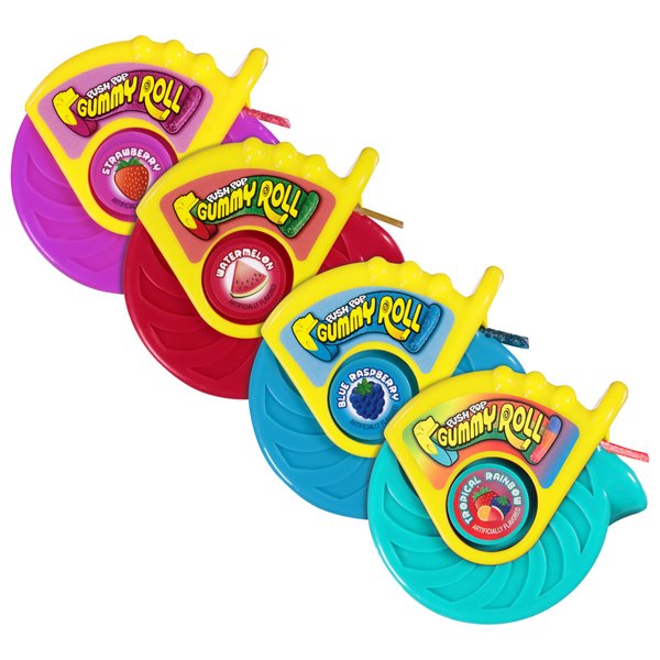 Push Pop Gummy Roll 8 Count Variety Pack - Individual Gummy Candy with Assorted Fruity Flavors - Fun Lightly Sour Gummy Candy for Party Favors, Care Packages, and Back To School Treats