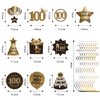 Happy 100th Birthday Party Hanging Swirls Streams Ceiling Decorations, Celebration 100 Foil Hanging Swirls with Cutouts for 100 Years Old Black and Gold Birthday Party Decorations Supplies