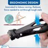 Ultra Wide Jaw Nail Clippers for Thick Toenail and Fingernails with Nano Fiber Nail File (Medium, Black), 15mm Opening Cutters for All Hand and Feet Sizes, Manicure Set and Pedicure Kit, Men & Women
