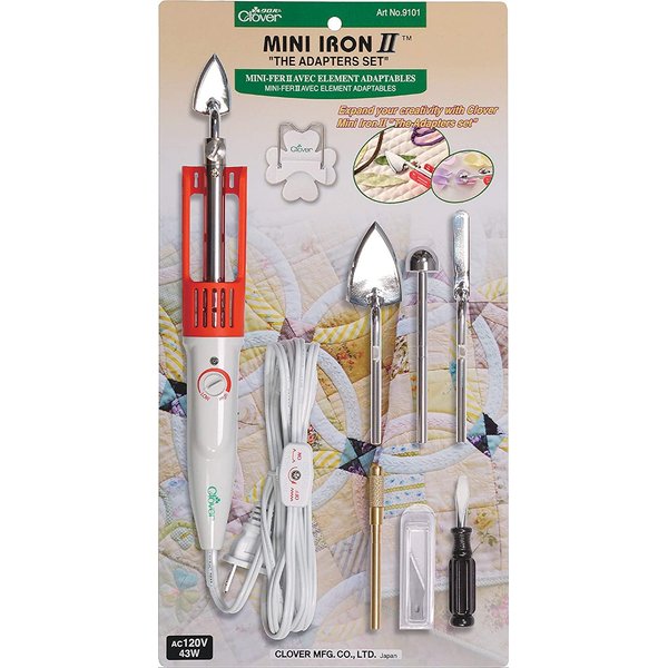 Clover Mini Iron II"The Adapter Set" for Sewing Quilting & Crafting #9101