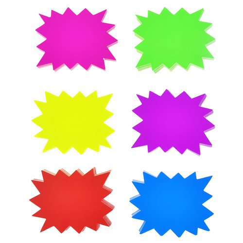 300 Pieces Paper 2.8x3.5in Starburst Signs Star Burst Signs for Retail 6 Assorted Bright Color Display Tags to Boost Sales,Garage Sale Supplies Sign,Yard Sale Supplies for Sale Sign