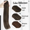 Full Shine Ombre Clip in Hair Extensions Dark Brown Fading to Brown And Ash Brown 2/8/2 Brazilian Human Hair Extensions Lace Double Weft Balayage Brown Remy Hair 3Pcs 50Grams 18 Inch