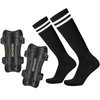 Geekism Soccer Shin Guards for Youth Kids Toddler, Protective Soccer Shin Pads & Socks Equipment - Football Gear for 3 5 4-6 7-9 10-12 Years Old Children Teens Boys Girls (Black, Medium)