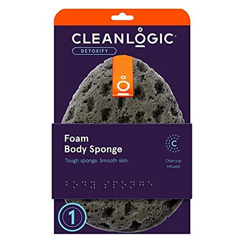 Clean Logic Charcoal Infused Sea Foam Body Sponge (Pack of 2)