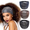 CAKURE Sequins Wide Headbands African Head Wraps Breathable Bling Head Bands Stretchy Hair Bands Yoga Running Sport Hair Scarf Hair Accessories for Women and Girls