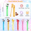 24 Farm Animal Party Favors Bubble Wands for Kids, Chicken Sheep Horse Cow Pig Mini Bubbles Wand Toys, Barnyard Farm Theme Birthday Party Supplies Goodie Gift Bag Stuffers Pinata Classroom Prizes