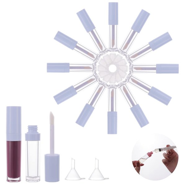 YITOU 12Pcs Refillable Empty Lip Gloss Tubes with Wand Applicator, 8.8ml Lip Balm Containers with Stopper Lip Glaze Bottle Lip Gloss Making Kit for DIY Lipgloss Lipstick Samples Bulk Wholesale