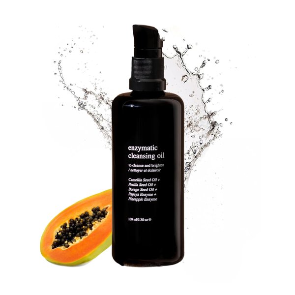 Deviant Skincare Enzymatic Cleansing Oil | Facial Cleanser Milk with Camellia, Perilla & Borage Oils | Removes Makeup, SPF & Impurities | Softens & Cleanses Skin Papaya & Pineapple Enzymes 3.4oz