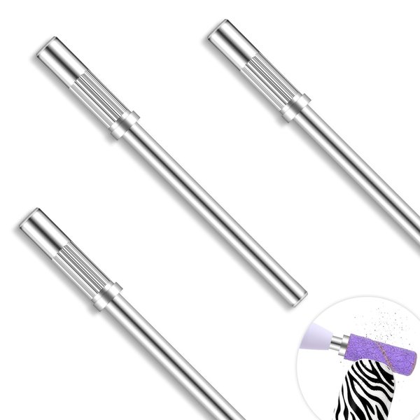 Giantree 3Pcs Mandrel Bits for Small Sanding Bands, 3.1 MM 3/32 Inches Nail Drill Bit for Electric Drill File Machine Nail Drill Heads Replacement for Acrylic Nails Gel Manicures and Pedicures