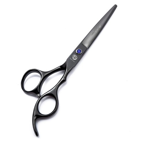 6.0" Black Hair Cutting Scissors Set with Razor, Leather Scissors Case, Barber Hair Cutting Shears Hair Thinning/Texturizing Shears for Professional Hairdresser