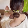 Elegant Lily of the Valley Floral Hair Ties - 2 Pack Flower Hair Bands - Elastic Ponytail Holders Hair Tie No Damage Hair Accessories for Woman Girls Kids Gifts
