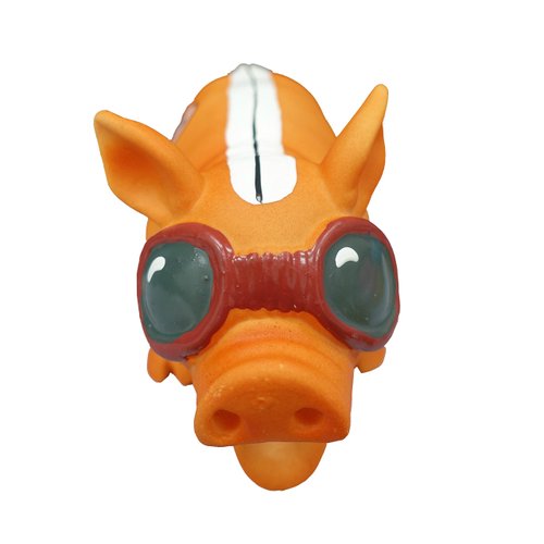 Latex Pig with Sun Glasses Style Dog Toy (Orange)