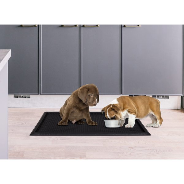 Sweet Home Stores Easy Clean, Waterproof Non-Slip Doormat Indoor/Outdoor Boot Tray, 30" x 15", Black