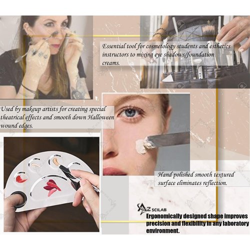 A2Z - Makeup Spatula Tool - Professional Beauty Stainless Steel Cosmetics Mixer Long Metal Spatula Depotting, Scraping, Mixing Makeup & Skincare Tools - For Makeup Artists (SPECIAL EFFECTS #PR3)