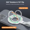 SooPii Magnetic Phone Ring Holder for MagSafe, Bling Magnetic Phone Ring Kickstand, 360° Rotation Cell Phone Grip Stand for iPhone 16 Pro Max 15 14 13 12 fits MagSafe Accessories,Glitter Silver