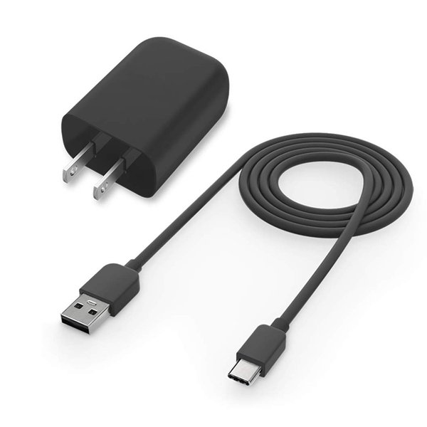 Quick Charging 3.0 KIT Compatible with LG G Pad X II 10.1 Wall Charger + USB Type-C Data Cable 18W. (Black)