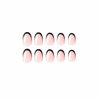Foccna French Tip Fake Nails Black Press on Nails Short Acrylic Full Cover False Nails for Daily Wear Artificail Almond Nails for Women and Girls 24Pcs