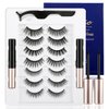 Magnetic Eyelashes Natural Look, 10 Magnets Magnetic Eyelashes with Eyeliner Reusable Magnetic Eyelashes Kit 7 Pairs Magnetic False Eyelashes Different Lengths DIY at Home