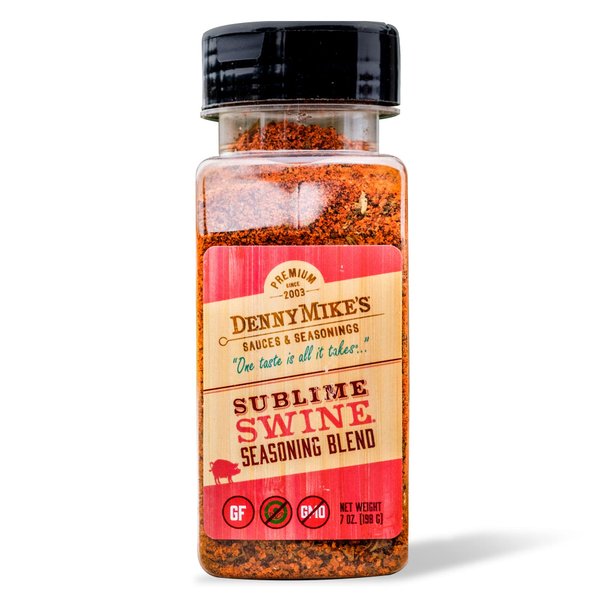 DennyMike’s Sublime Swine Seasoning Blend, All Natural Spices and Seasonings, Low Sodium and Keto-Friendly Chili Seasoning Mix, BBQ Rub for Cooking, Smoking, and Grilling, 7 oz