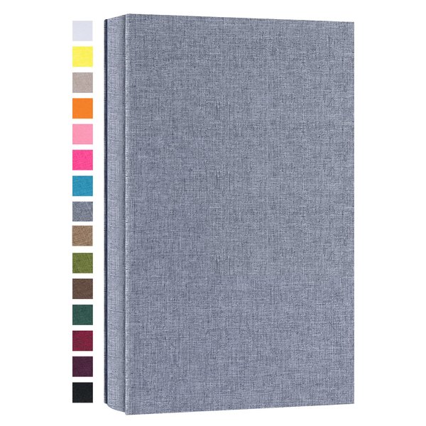 potricher Photo Picture Album for 4x6 300 Horizontal Photos Linen Cover Small Capacity Photo Book Album for Family Wedding Baby Anniversary Gray