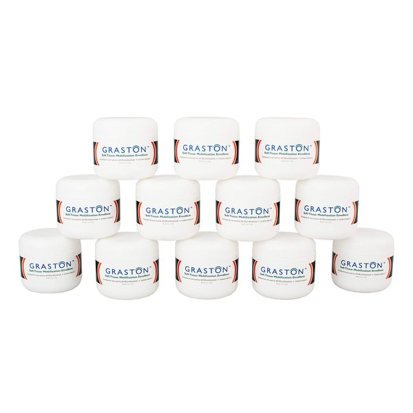 Graston Technique Soft Tissue Mobilization Emollient, 4oz Jars - Vitamin E Therapy Cream for IASTM, Myofascial Release Massage, Easy Glide (12-Pack)