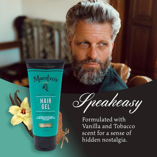 Maestro's Classic Hair Gel- Speakeasy blend, 3.4 Ounce