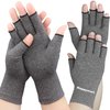 Happymart 2 Pairs Arthritis Gloves for Women for Pain, Compression Gloves for Carpal Tunnel Relief, Rheumatoid Osteoarthritis, Fingerless Gloves for Women and Men, Typing (Grey, Medium)