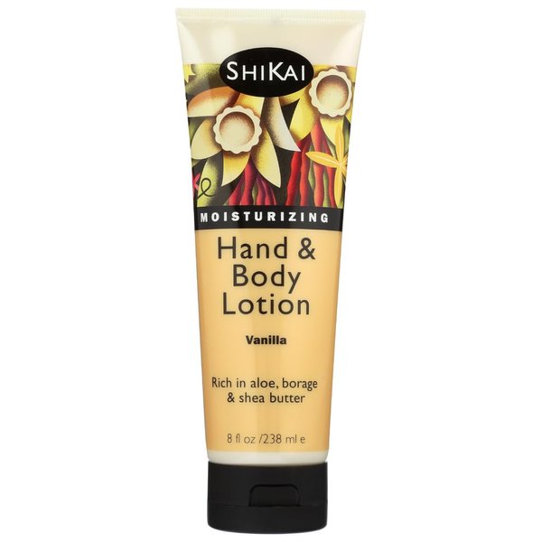 Shikai Vanilla Hand & Body Lotion, 8-Ounce Tube (Pack of 4)