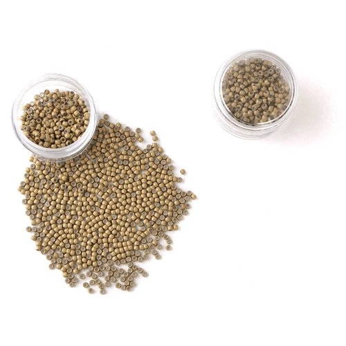 Silicone Copper Nano Beads Micro Link Tube Rings for wig Hair extensions (500Pcs, Light Brown)