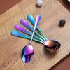 Rainbow Teaspoons 6.5" Set of 12, Berglander Stainless Steel Titanium Plating Shiny Mutil-Color Tea Spoons Silverware, Colorful Tea Spoon Small Dessert Spoon Teaspoon Easy To Clean Dishwasher Safe