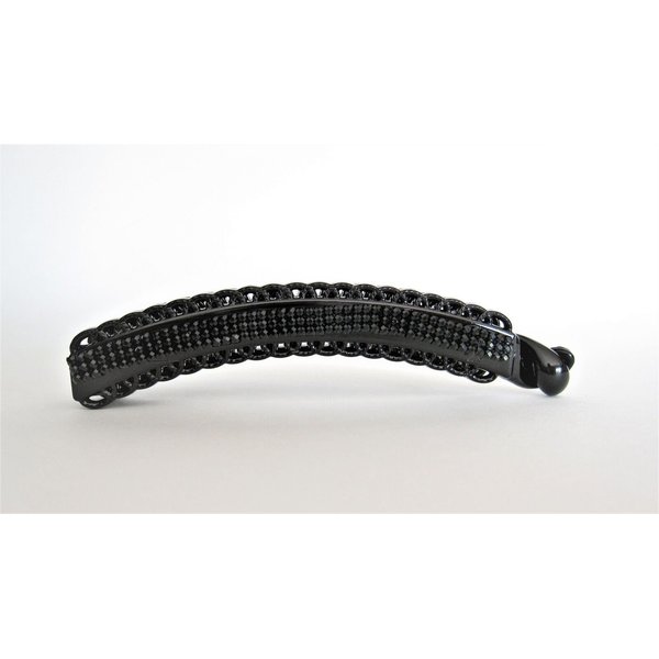 Black sparkly crystal banana hair clip with rhinestones medium fine hair