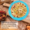 QTECLOR Adjustable Silicone Pie Crust Shield Pie BPA-free Protectors Cover Kitchen Tool for Baking Pie Pizza, Fits 8-11.5 Inches Pie (Blue-2pcs)