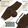 Sunny Tape in Hair Extensions Human Hair Brown Hair Extensions Tape in Chocolate Brown Tape in Hair Extensions for Women 4 Brown 20pcs 50g 16inch
