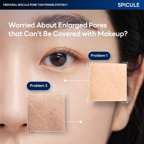 Mediheal Collagen Spicule Pore Care System 4 pcs - Serum & Gel Mask Set. 1,000 ppm Purity Spicule & Micro Collagen Included. 2-Step Pore Care System with Spicule Collagen Ampoule & Collagen Gel Mask