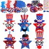 ReliThick 1153 Pcs 4th of July Arts and Craft Kits for Kids DIY Patriotic Craft DIY Star Ornament Patriotic Star Ornaments Decoration Red White Blue Glitter Star Stickers Craft Classroom Home Activity