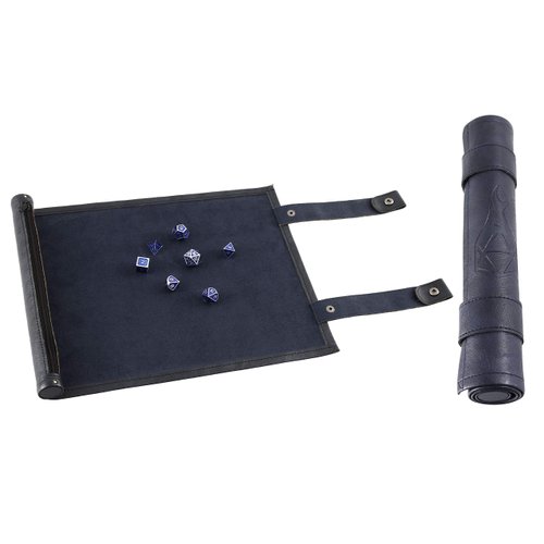 Forged Dice Co Scroll Dice Tray and Rolling Mat with Zippered Dice Holder - Storage Pouch Holds up to 14 Metal or Plastic Polyhedral Dice - Compatible with DND and Dungeons & Dragons Game Dice