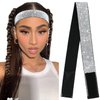 6PCS HeadBand for Lace Wig Melting Edges,Satin Edge Laying Scarf Wrap for Hair, Elastic Edge Bands with Velco End for Women Lace Melting Frontal,Edge Brush and Hair Comb for Baby Hair