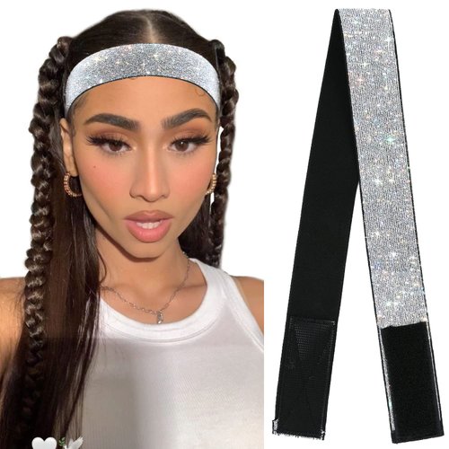 6PCS HeadBand for Lace Wig Melting Edges,Satin Edge Laying Scarf Wrap for Hair, Elastic Edge Bands with Velco End for Women Lace Melting Frontal,Edge Brush and Hair Comb for Baby Hair