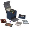 AEGIS GUARDIAN Card Deck Box with Dice Tray for MTG Cards, Commander Deck Box fit 150+ Sleeved Cards, PU Leather Card Storage Box Strong Magnet Deck Game Case for TCG CCG, Blue